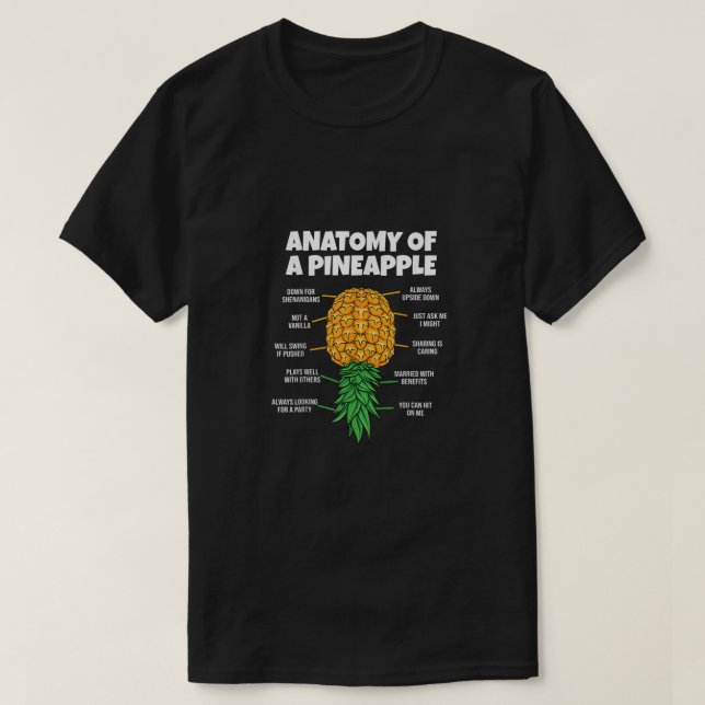 T-shirt Anatomie D'Un Porteur D'Ananas Drôle À L'Arrière (Design devant)