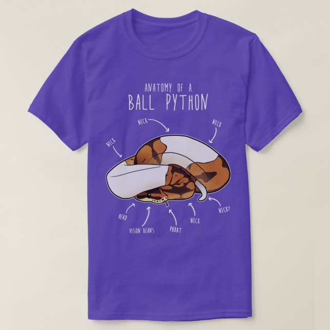 T-shirt Anatomie d'un Python Piebald Ball (Design devant)