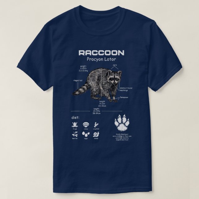 T-shirt Anatomie D'Un Racoon Raccoon Parties Drôle Panda C (Design devant)