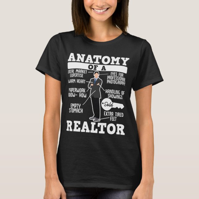 T-shirt Anatomie D'Un Realtor Funny Vente Immobilier (Devant)