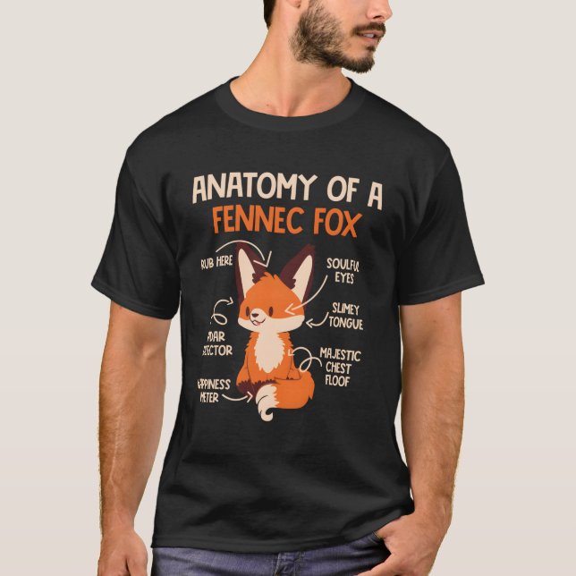 T-shirt Anatomie D'Un Renard Fennec Fox Fennec Foxes (Devant)