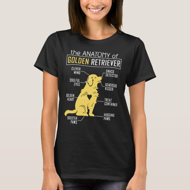T-shirt Anatomie D'Un Rétrieur D'Or (Devant)