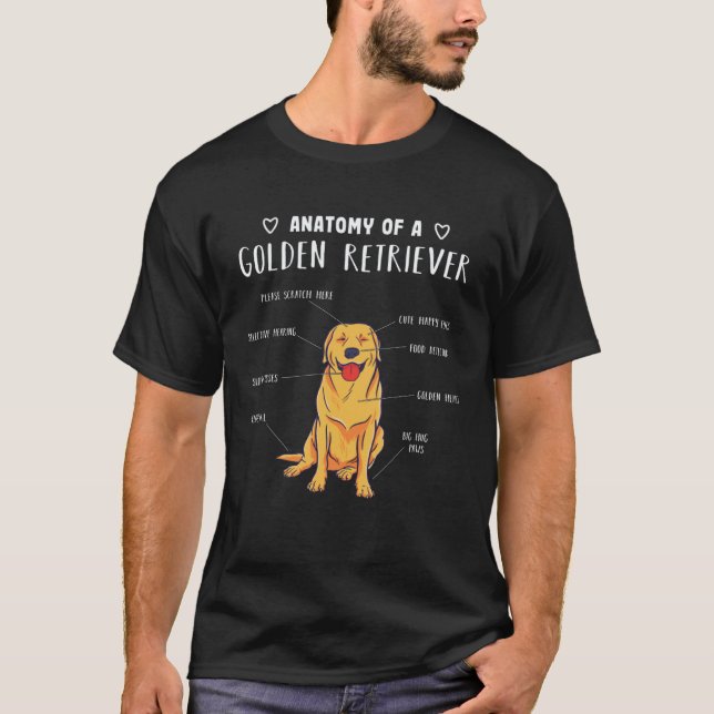 T-shirt Anatomie d'un Retriever doré (Devant)