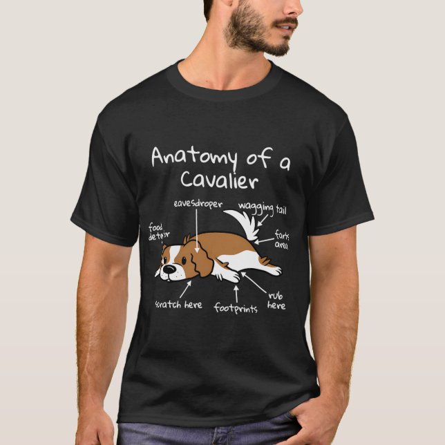 T-shirt Anatomie D'Un Roi Cavalier Charles Spaniel Chien (Devant)