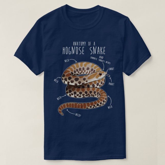 T-shirt Anatomie d'un serpent à museau (Design devant)