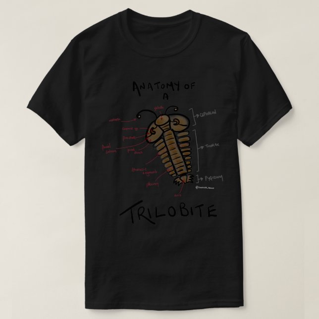 T-shirt Anatomie d'un Trilobite (Design devant)