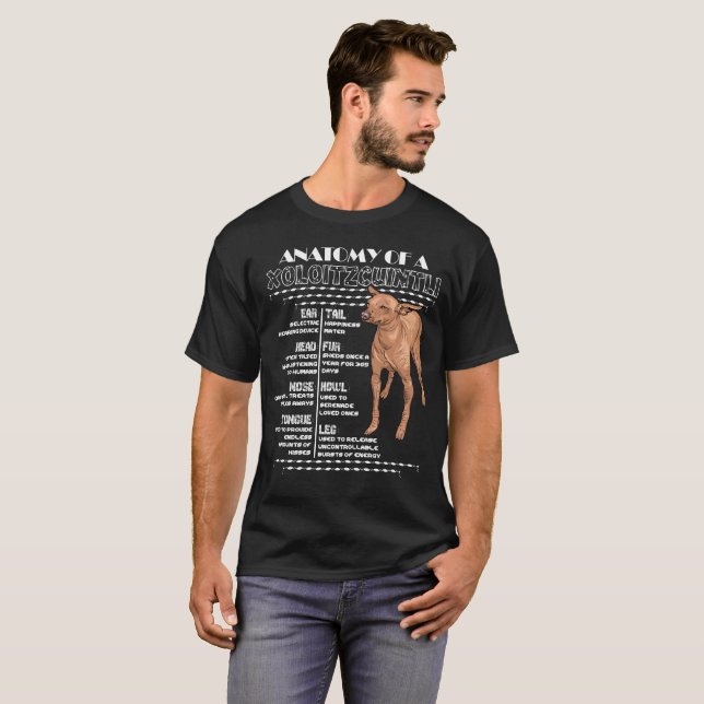 T-shirt Anatomie d'un Xolo (Devant entier)