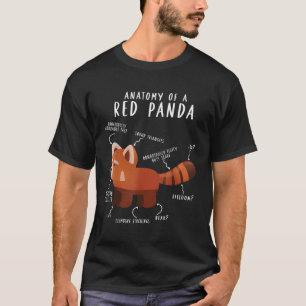 T-shirt Anatomie D'Un Zoologiste Scientifique De Panda Rou