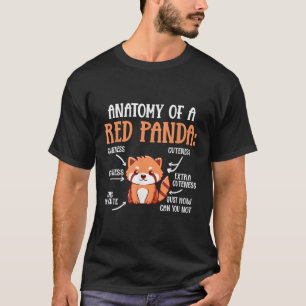T-shirt Anatomie D'Un Zoologiste Scientifique Panda Rouge