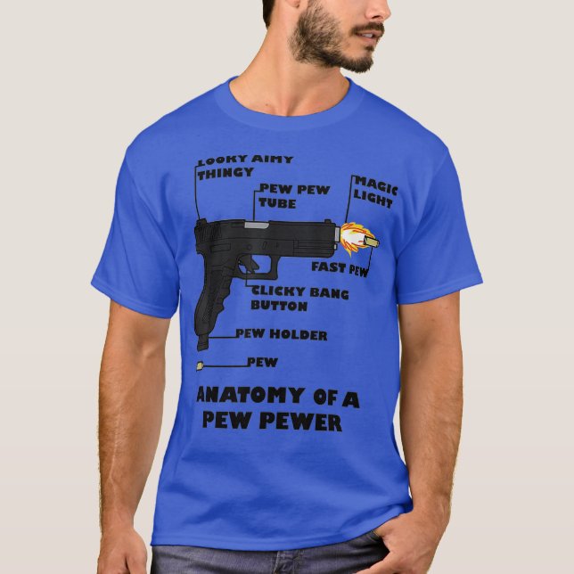 T-shirt Anatomie d'une arme à canon à mâcher et d'une arme (Devant)