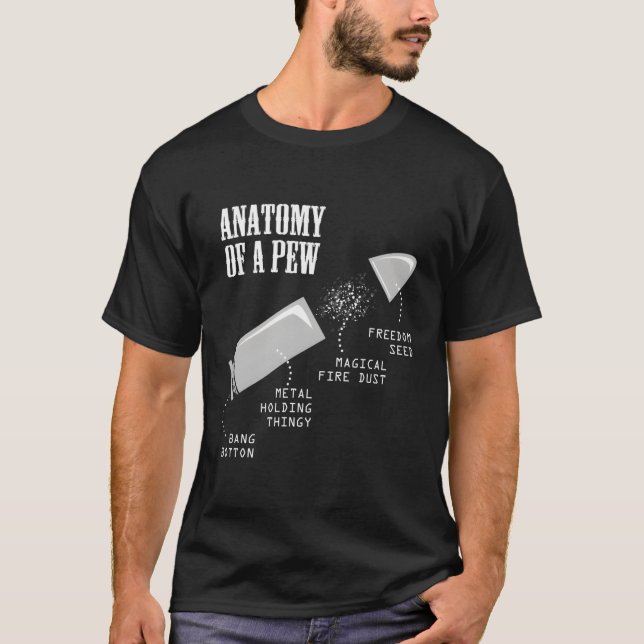 T-shirt Anatomie D'Une Arme À Pew Gun À L'Épreuve De La Ba (Devant)