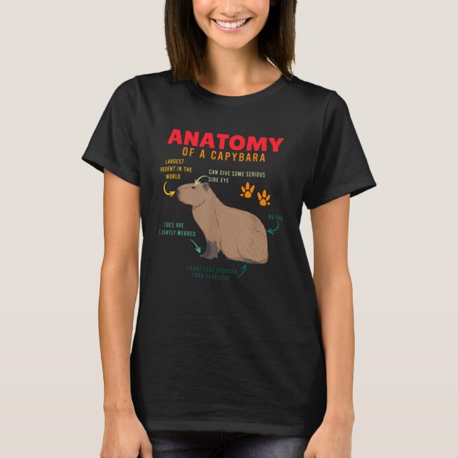 T-shirt Anatomie D'Une Capybara Capybara Pour Garçons Fill (Devant)