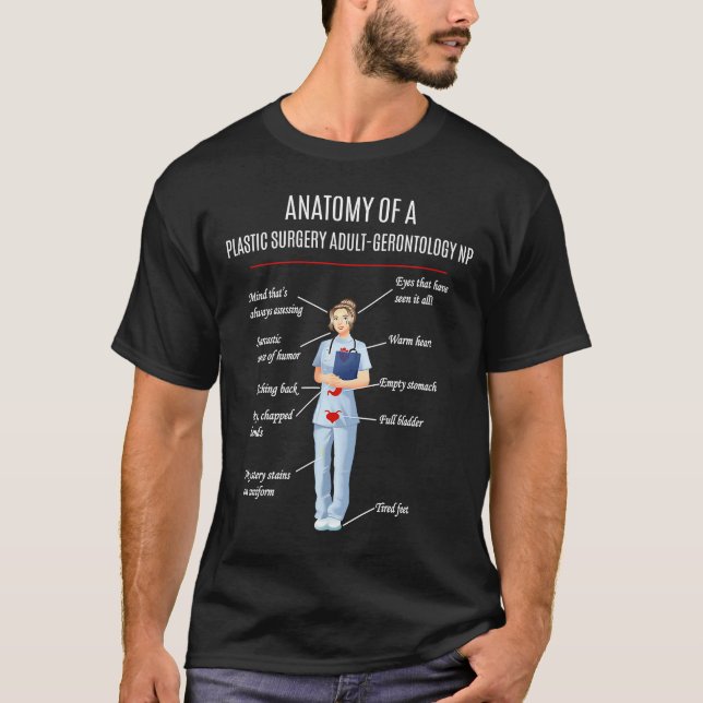 T-SHIRT ANATOMIE D'UNE CHIRURGIE PLASTIQUE ADULTE GERONTOL (Devant)