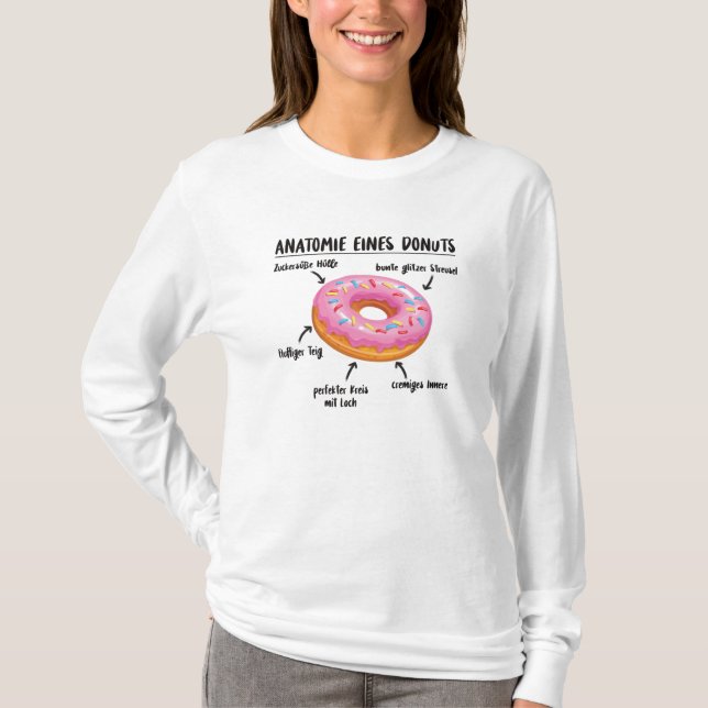 T-shirt Anatomie D'Une Donut Douce Délicieuse Donut (Devant)