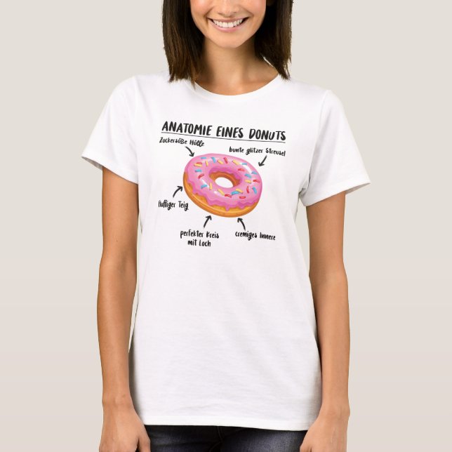T-shirt Anatomie D'Une Donut Douce Délicieuse Donut (Devant)