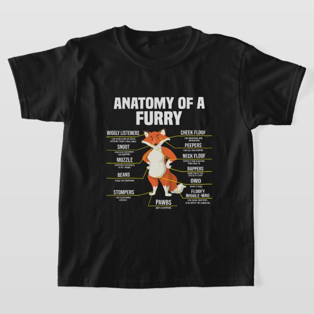 T-shirt Anatomie D'Une Fandom Furry Furries Mignonne Sweet (Poser)