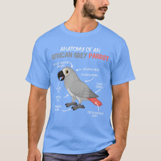 T-shirt Anatomie d'une fille amoureuse d'un perroquet gris