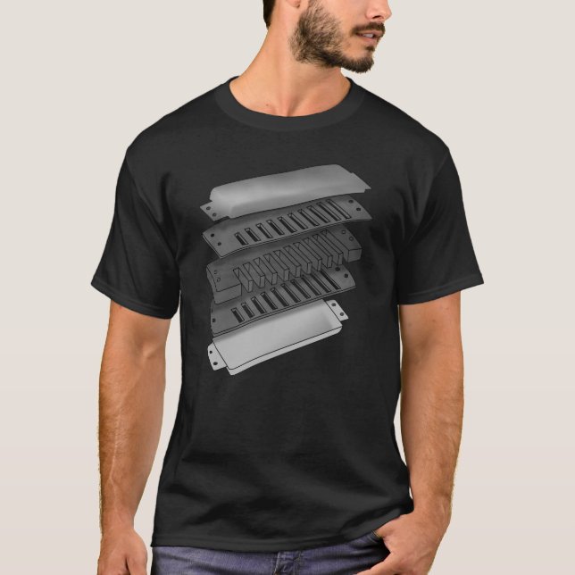 T-shirt Anatomie d'une harpe de bleus (Devant)