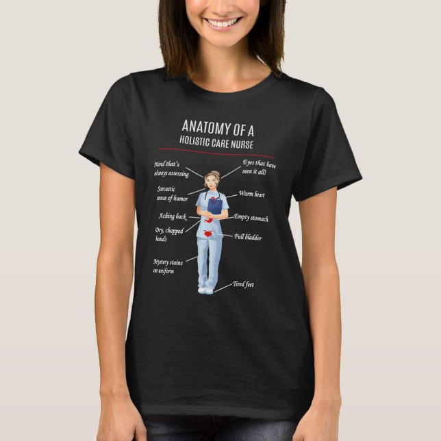 T-SHIRT ANATOMIE D'UNE INFIRMIÈRE DE SOINS HOLISTIQUES (Devant)