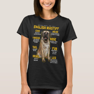 T-shirt Anatomie D'Une Mastife Anglaise Pour Chien