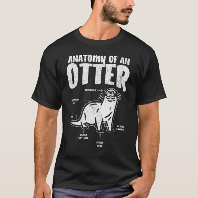 T-shirt Anatomie D'Une Otter Cute Otter 3 (Devant)