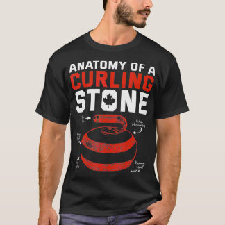 T-shirt Anatomie d'une pierre de curling patriotique canad