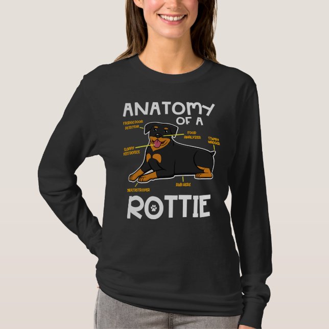 T-shirt Anatomie D'Une Rottie Rottweiler (Devant)