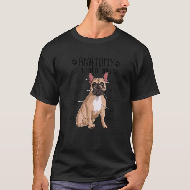 T-shirt Anatomie Français Chien Chien Chien Chien Français (Devant)