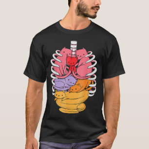T-shirt Anatomie humaine Organes de chats connexes Cage de