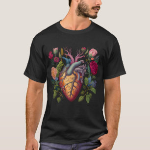 T-shirt anatomie médicale vintage médecin de la fleur card