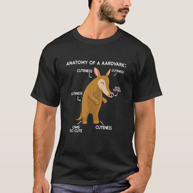 T-shirt Anatomie mignonne Aardvark (Devant)