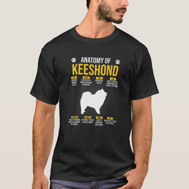 T-shirt Anatomie pour l'amant du Keeshond (Devant)