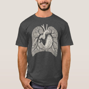 T-shirt Anatomie pulmonaire Poumons cardiaques humains Vin