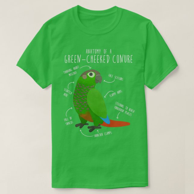 T-shirt Anatomie verte à la joue (Design devant)