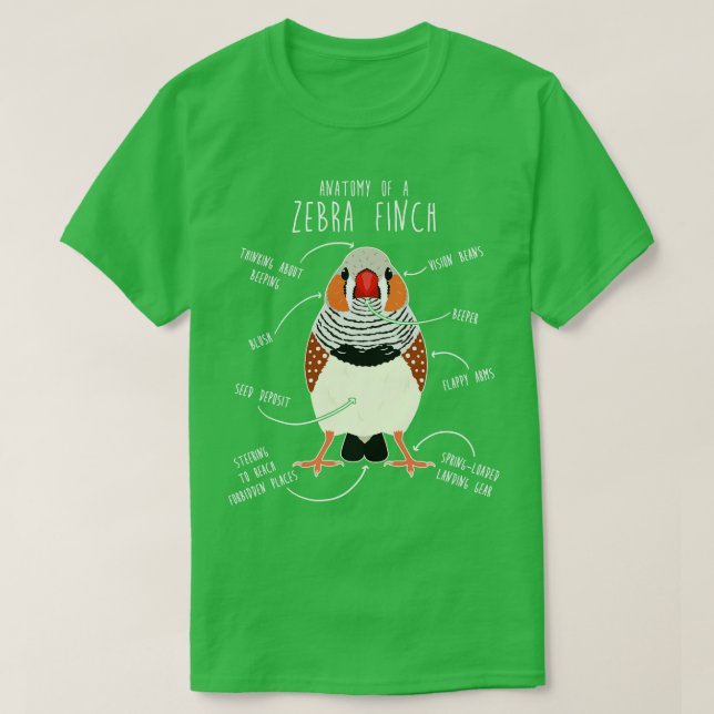 T-shirt Anatomie Zebra Finch (Design devant)