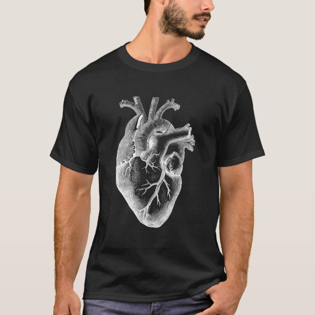 T-shirt Anatomique Coeur Humain Médicale Docteur Coeur Cad (Devant)