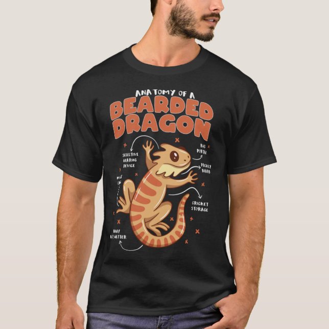 T-shirt Anatomy of a Bearded Dragon Beardie Herpetology (Devant)