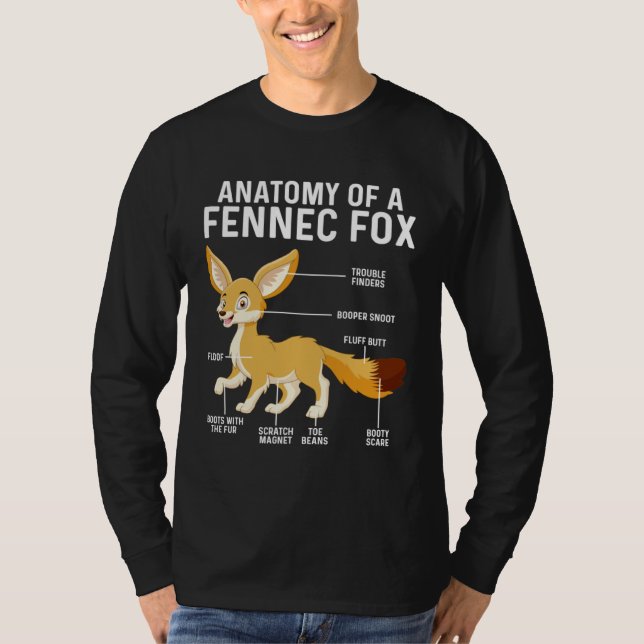 T-shirt Anatomy Of A Fennec Fox  Fennec Foxes (Devant)
