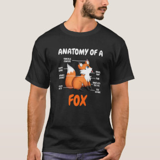T-shirt Anatomy Of a Fox  animal Sweet carnivore Fox