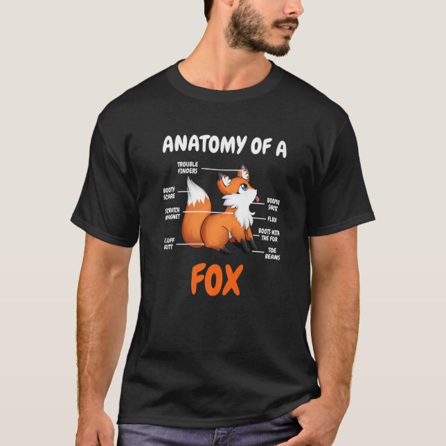 T-shirt Anatomy Of a Fox  animal Sweet carnivore Fox (Devant)