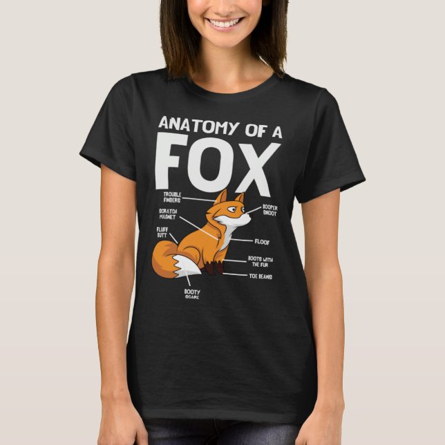T-shirt Anatomy Of A Fox Foxes Animal Wild Zoo Classic Cut (Devant)