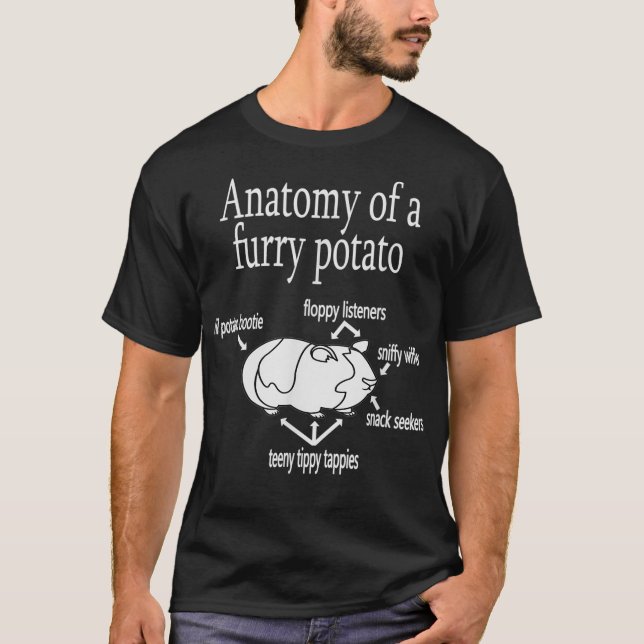 T-shirt Anatomy of a furry potato  Guinea Pig  (Devant)