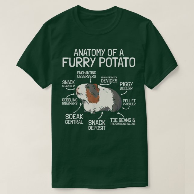 T-shirt Anatomy Of A Furry Potato  Guinea Pig  (Design devant)