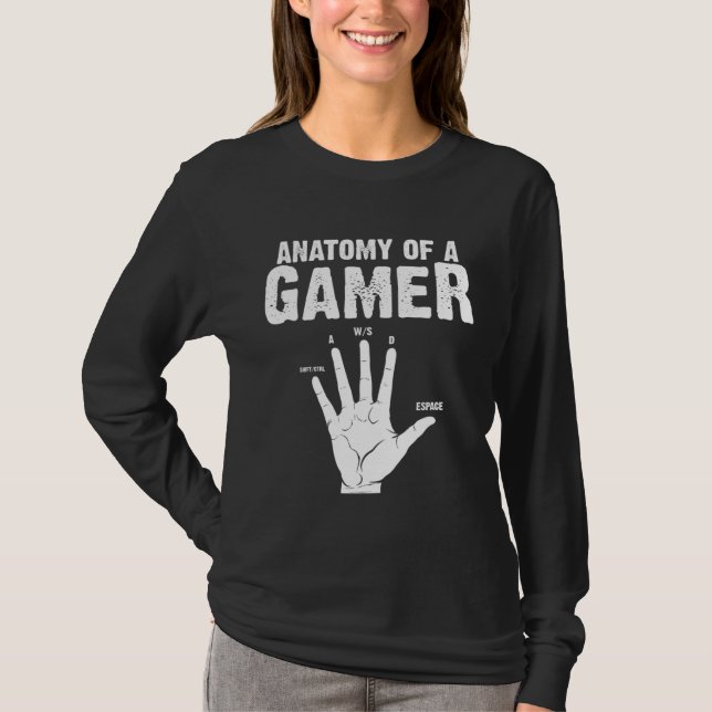 T-shirt Anatomy of A Gamer Gaming  mens Boys Gamer (Devant)