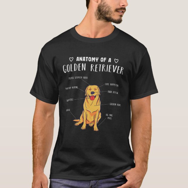 T-shirt Anatomy of a Golden Retriever (Devant)