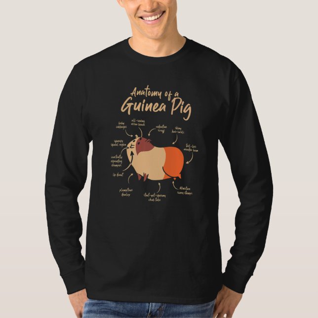 T-shirt Anatomy Of A Guinea Pig Graphic Owner Pet Cavy Ani (Devant)
