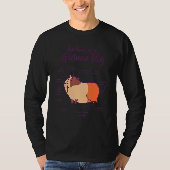 T-shirt Anatomy Of A Guinea Pig Graphic Owner Pet Cavy Ani (Devant)