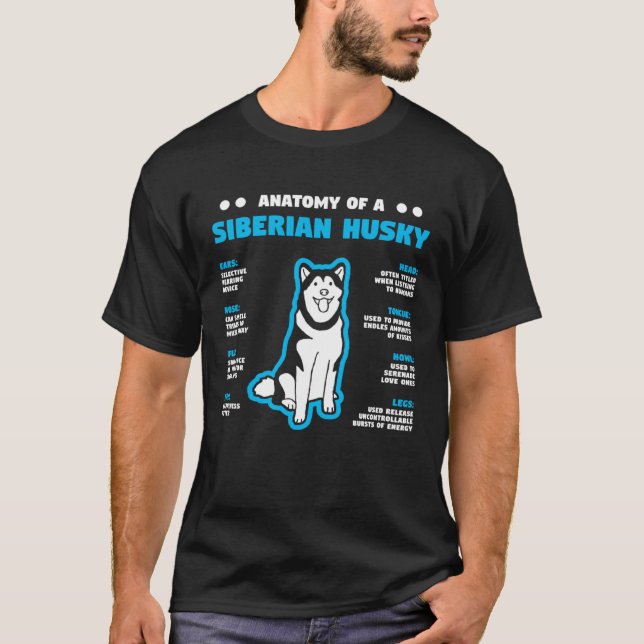 T-shirt Anatomy of A Husky Siberian Dog Owner (Devant)