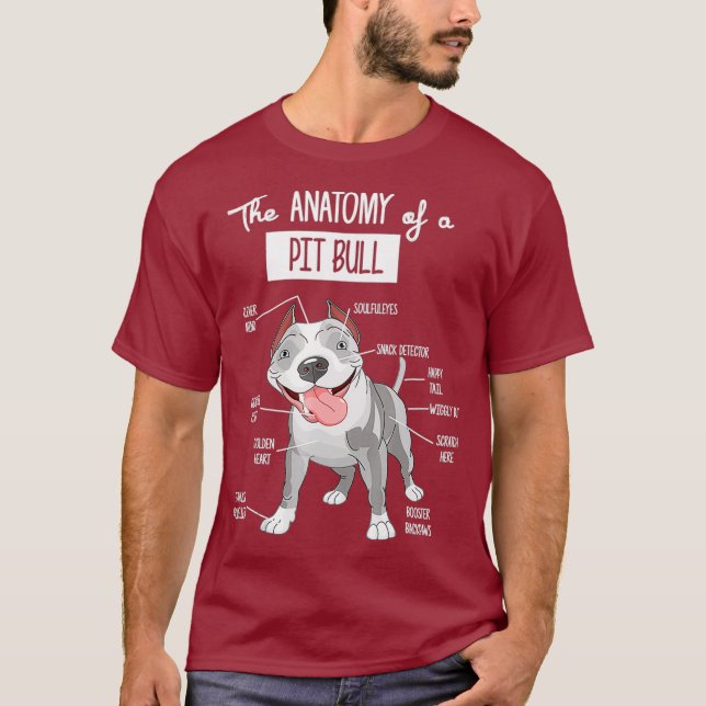 T-shirt Anatomy Of A Pitbull  Dog Lover Tee (Devant)
