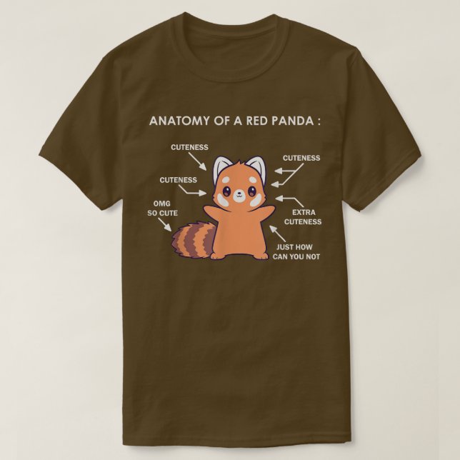 T-shirt Anatomy of a Red Panda Science Zoologist Red Panda (Design devant)
